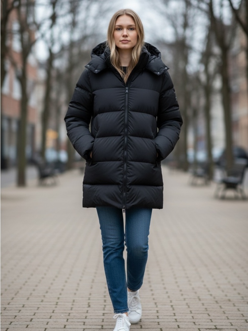 ARNE Black Jacket with Down Fill - Label Visible